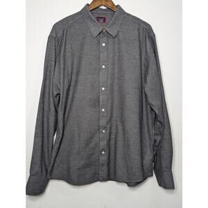 Untuckit Veneto WF SLIM FIT Flannel Cotton Button Up Shirt Gray Men's Size XXL